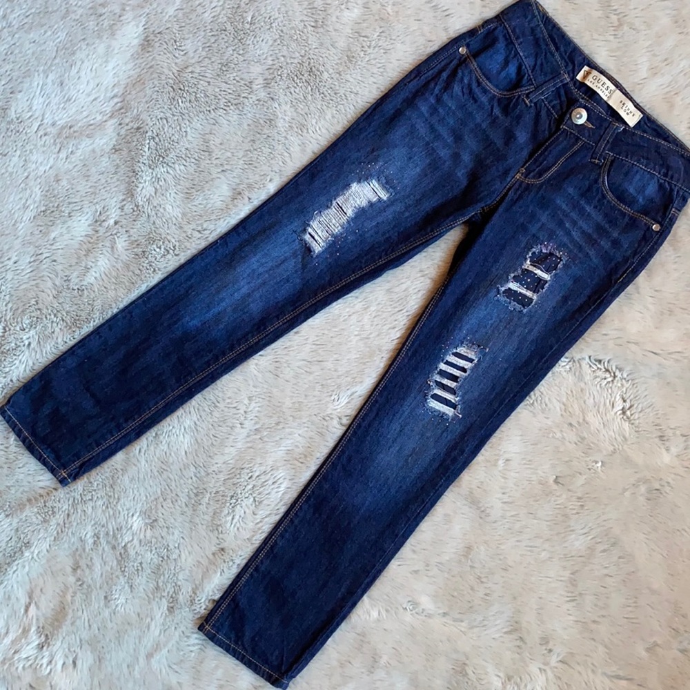 Guess Jeans Skinny Low Ripped Sparkle